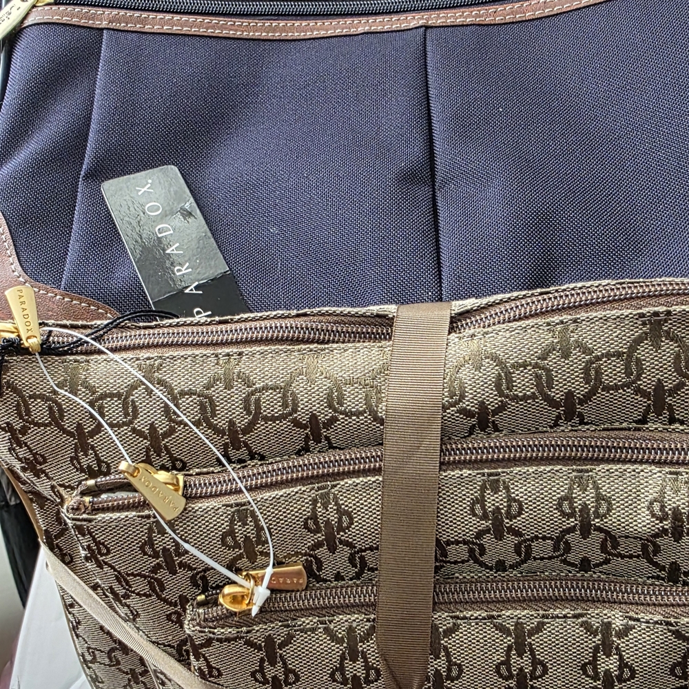 Paradox Brown and Black Patterned Three Bags & Leisure Carry On